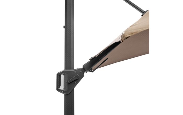Platinum Taupe Challenger T2 3mt Square Free Arm Parasol & 90kg Wheeled Base-18-148-TA & 18-125
