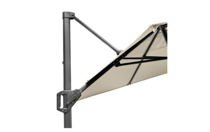 Platinum Champagne Voyager 3m x 2m Rectangular Free Arm Parasol & 90kg Wheeled Base-18-302-CH-18-125