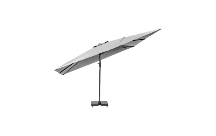 Platinum Challenger Luna Grey T2 3.5 x 2.6m Rectangular Free Arm Parasol With 90kg Wheeled Base-18-304-LG & 18-125