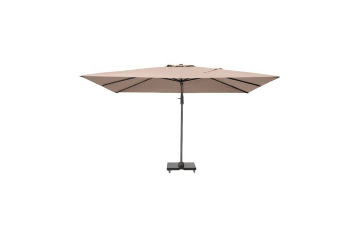Platinum Taupe Challenger T2 3.5 x 2.6m Rectangular Free Arm Parasol With 90kg Wheeled Base-18-304-TA & 18-125
