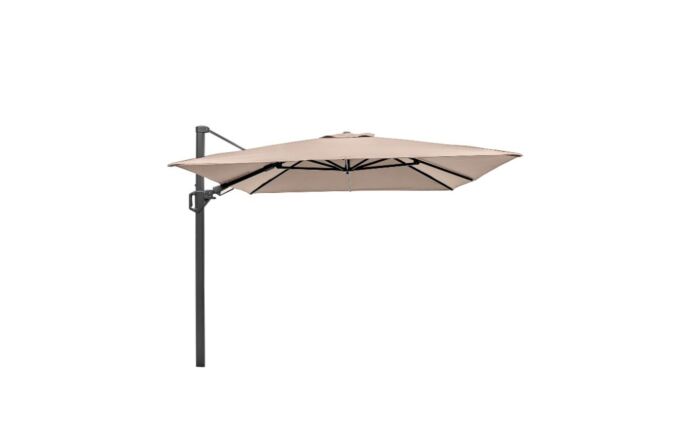 Platinum Taupe Challenger T2 3.5 x 2.6m Rectangular Free Arm Parasol With 90kg Wheeled Base-18-304-TA & 18-125