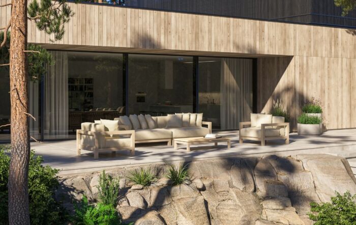 4 Seasons Outdoor Raffinato Sofa Set with Coffee Tables-MO-Raff