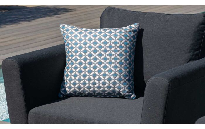 Maze Pulse Three Seat Garden Sofa Set with Rising Table - Charcoal-FB-PUL-3SD-ST