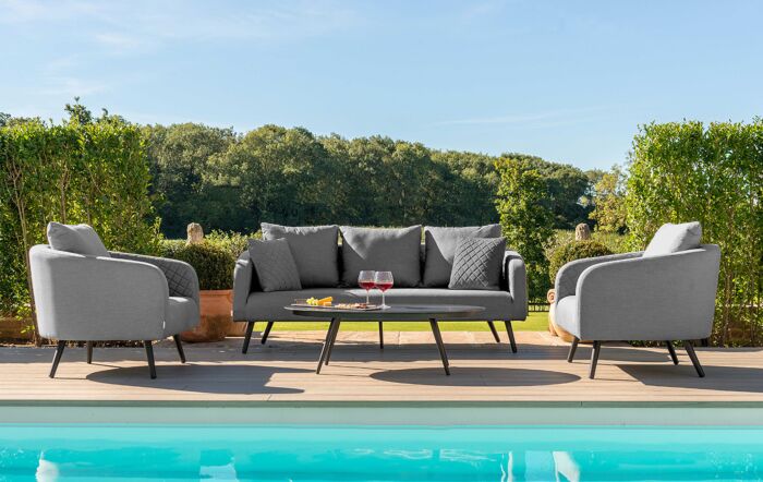 Maze Ambition Three Seat Garden Sofa Furniture Set - Flanelle -FB-AMB-3SS-FL