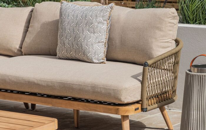 Maze Bali Rope Corner Sofa Garden Furniture Set - Sandstone-BALI-CSS-GR-OT