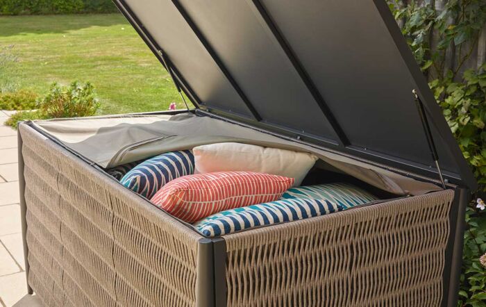 Bramblecrest Large Mauritius Garden Cushion Box with Liner-ARMACB1