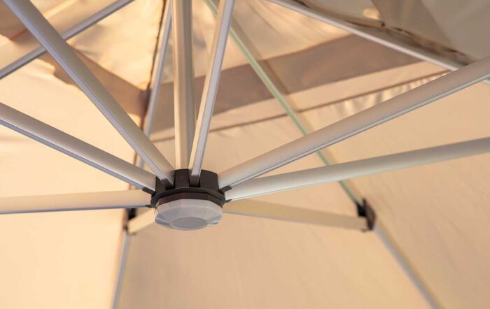 Bramblecrest Worcester 4m x 3m Rectangle Cantilever LED Parasol Sand with Cover -SPSLP15