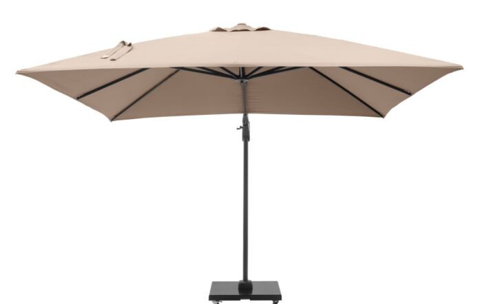 Platinum Taupe Challenger T2 3mt Square Free Arm Parasol & 90kg Wheeled Base-18-148-TA & 18-125