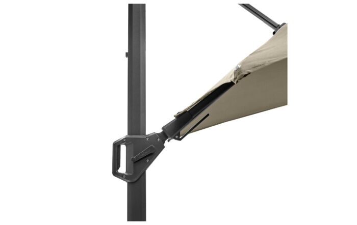 Platinum Champagne Challenger T2 3mt Square Free Arm Parasol With 90kg Wheeled Base-18-148-CH& 18-125