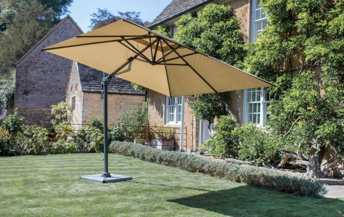 Bramblecrest Chichester 3M Square Parasol with Granite Base and FREE Cover - Sand-SPPS8-Sand