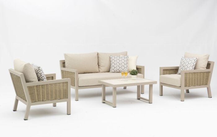 JB Furniture Conrad Two Seat Garden Sofa Set - Latte-CW-AS083