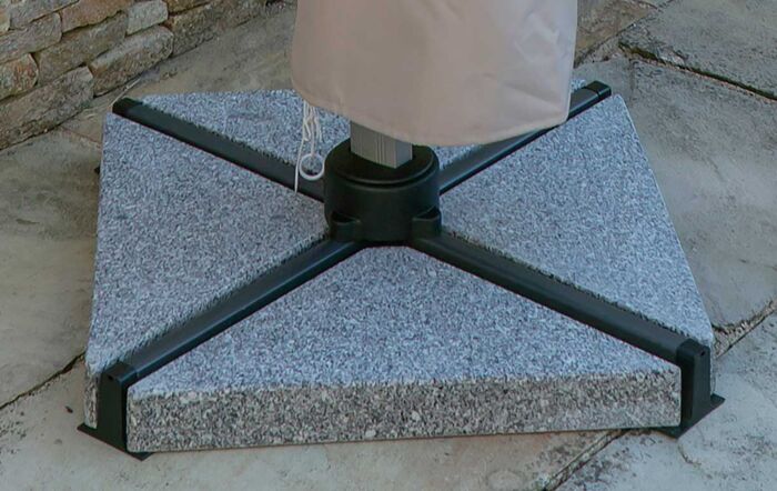 Bramblecrest Chichester 3M Round Parasol with Granite Base and FREE Cover - Sand-X16PG30R01