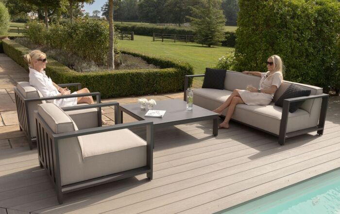 Maze Ibiza 3 Seat Garden Furniture Sofa Set - Oatmeal
