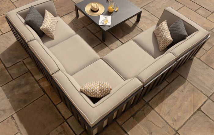 Maze Ibiza Small Garden Corner Sofa Set - Oatmeal-FB-IBIZ-SCSS-OT