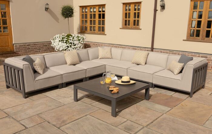 Maze Ibiza Large Outdoor Corner Sofa Set - Oatmeal-FB-IBIZ-LCSS-OT