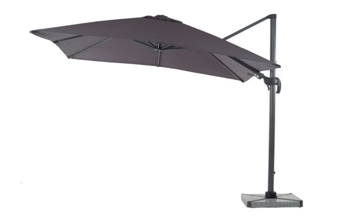 Bramblecrest Lichfield 2.7m Square Parasol with Granite Base & FREE Protective Cover - Grey-X18PG27SQ2