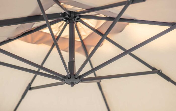 Bramblecrest Lichfield 2.7m Square Parasol with Granite Base & Protective Cover - Sand-X18PG27SQ1