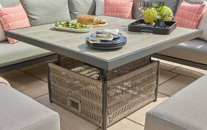 Bramblecrest Mauritius Square Adjustable Garden Corner Sofa Set - Grey-X22AMAMCDT1