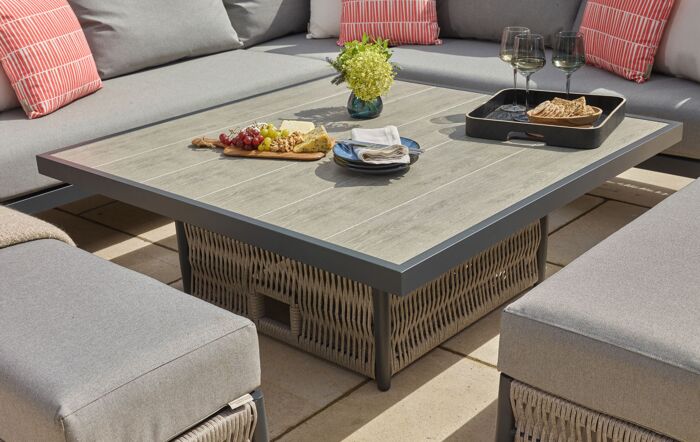 Bramblecrest Mauritius Square Adjustable Garden Corner Sofa Set - Grey-X22AMAMCDT1