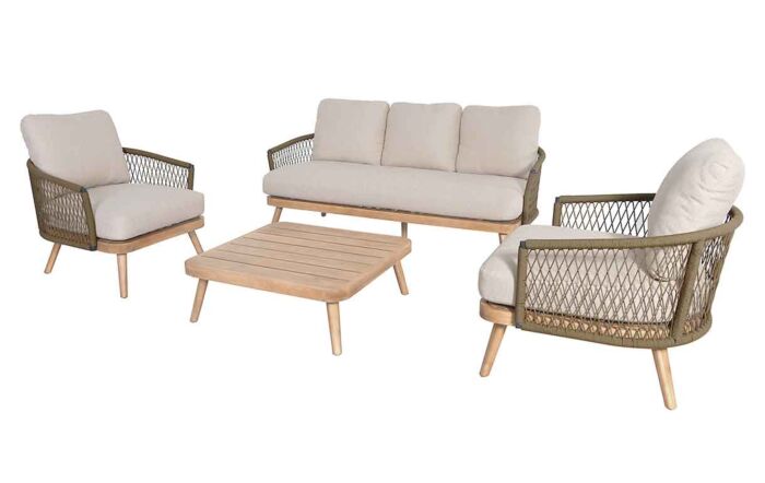 Maze Bali Rope Weave Three Seat Outdoor Lounge Set