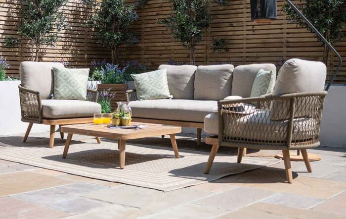 Maze Bali Rope Weave Three Seat Outdoor Lounge Set-BALI-3SLS-GR-OT