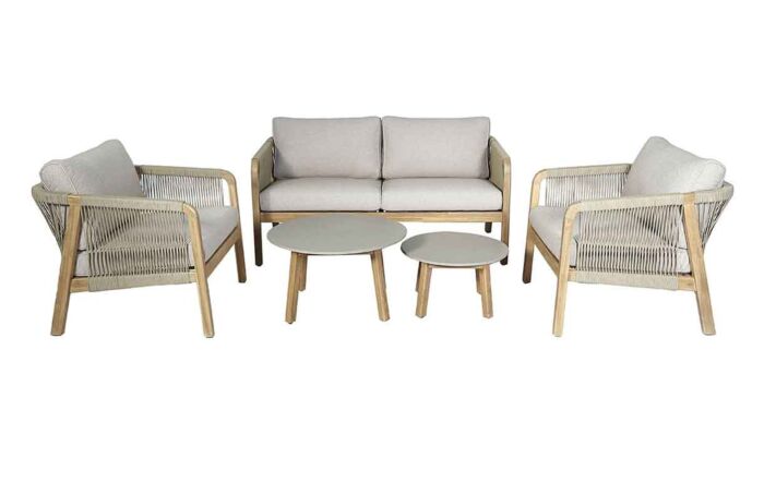 Maze Martinique Two Seat Garden Sofa Set - Light Brown-MART-2SLS-LB