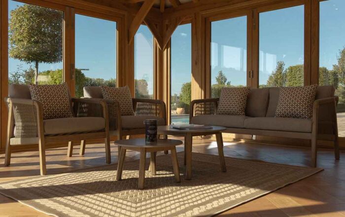 Maze Martinique Two Seat Garden Sofa Set - Light Brown-MART-2SLS-LB