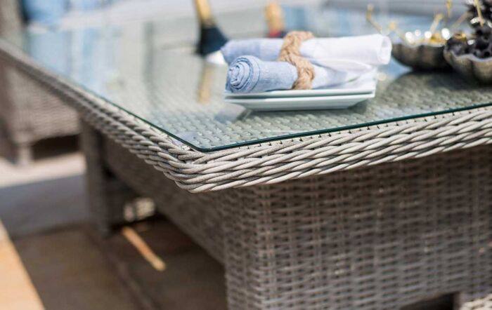 Maze Oxford Garden Sofa Dining Set with Adjustable Table - Grey-OXF-V-205534-1