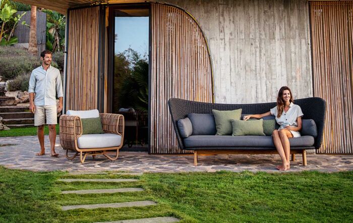 Cane-Line Garden Nest Chair and Peacock Large Wing Sofa Set-57421USL 1