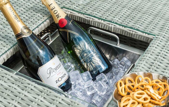 Maze Oxford Garden Sofa Dining Set with Adjustable Table - Grey-OXF-V-205534-1