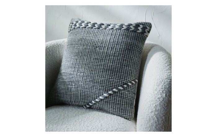 Pacific Lifestyle Indoor/Outdoor Plaited Stripe Scatter Cushion-18-712-GY-WH