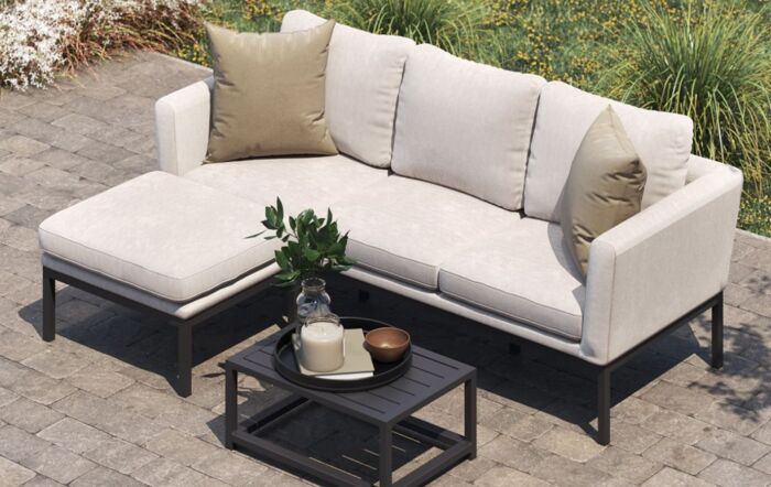 Maze Pulse Chaise Garden Sofa - Oatmeal-FB-PUL-3CH-OT