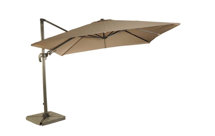 Bramblecrest Chichester 3M Square Parasol with Granite Base and FREE Cover - Sand-SPPS8-Sand