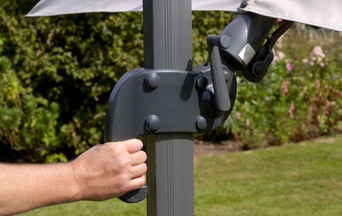 Bramblecrest Chichester 3M Square Parasol with Granite Base and FREE Cover - Sand-SPPS8-Sand