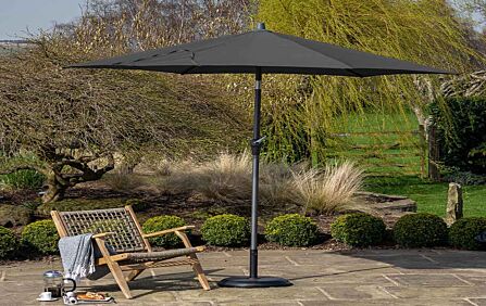 Platinum 3m Round Anthracite Parasol with 25kg Concrete Base