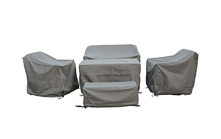 Bramblecrest Tetbury 3 Seat Sofa with Rectangle Table, 2 Sofa Chairs And Bench Cover Set