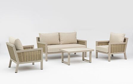 JB Furniture Conrad Two Seat Garden Sofa Set - Latte