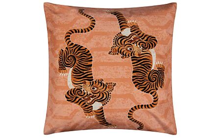 Furn. Coral Tibetan Tiger Outdoor Scatter Cushion 