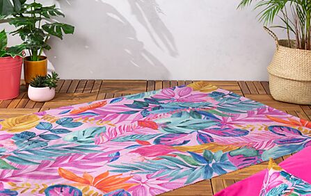 Furn. Psychedelic Jungle Outdoor Rug - Pink