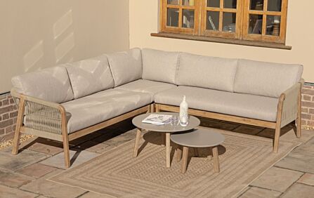 Maze Martinique Garden Corner Sofa Set - Light Brown