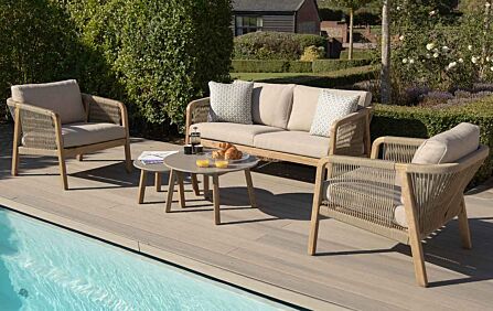 Maze Martinique Two Seat Garden Sofa Set - Light Brown