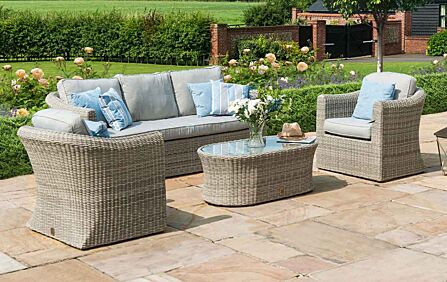Maze Oxford Three Seat Garden Sofa Set - Grey