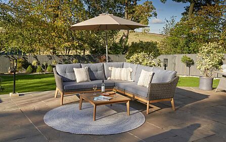 Pacific Lifestyle Larissa Garden Corner Garden Sofa Set - Kubu Grey