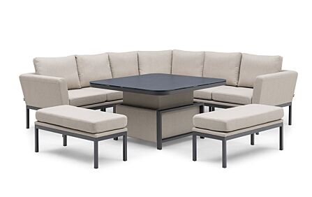  Maze Pulse Corner Sofa Dining Set With Adjustable Table - Oatmeal