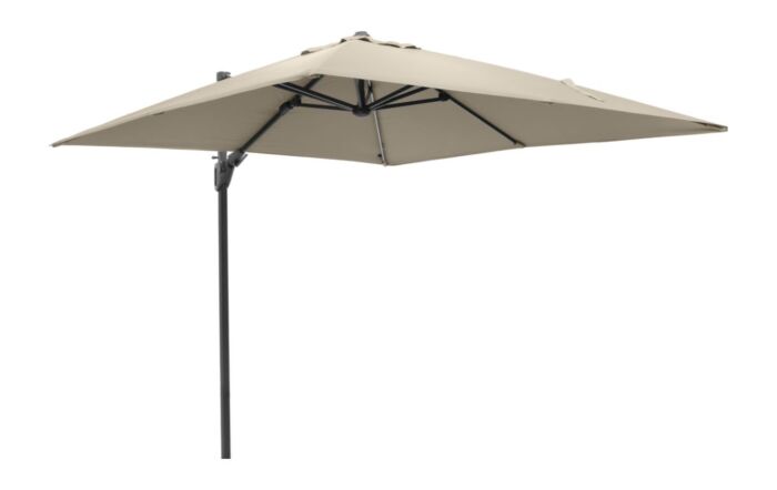 Platinum Champagne Glow 3mt Square Free Arm Parasol With 90kg Wheeled Base