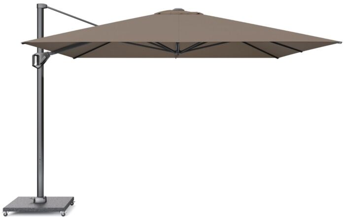 Platinum Havanna Taupe Challenger T1 3.5m Square Parasol With 120kg Wheeled Base