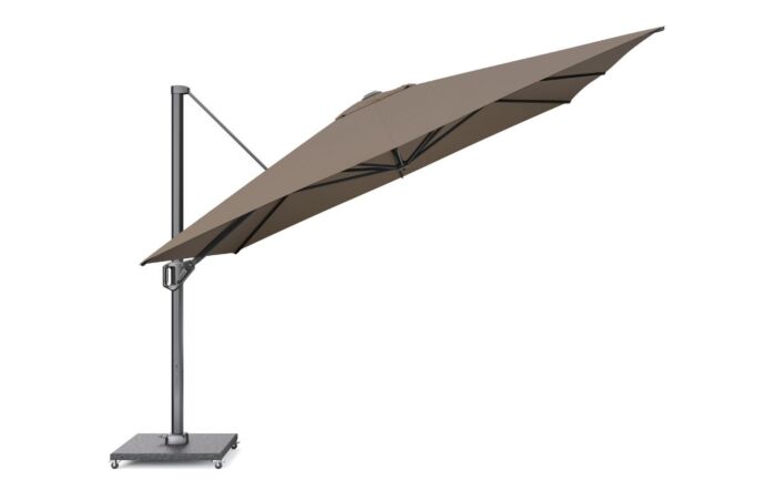 Platinum Havanna Taupe Challenger T1 3.5m Square Parasol With 120kg Wheeled Base