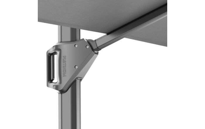 Platinum Faded Black Challenger T1 3.5 Square Parasol With 120kg Wheeled Base