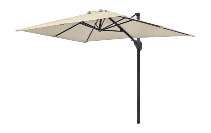 Platinum Champagne Voyager 3 x 2 Rectangular Free Arm Parasol & 90kg Wheeled Base & FREE Cover