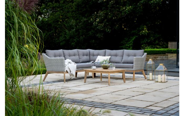 Pacific Lifestyle Larissa Outdoor Corner Sofa Set - Light Kubu Grey